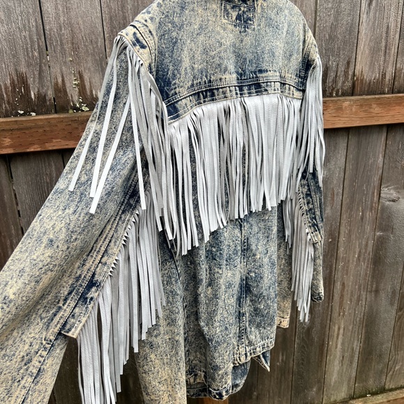 Vintage Fringe Jean Jacket, 22w - Picture 4 of 6